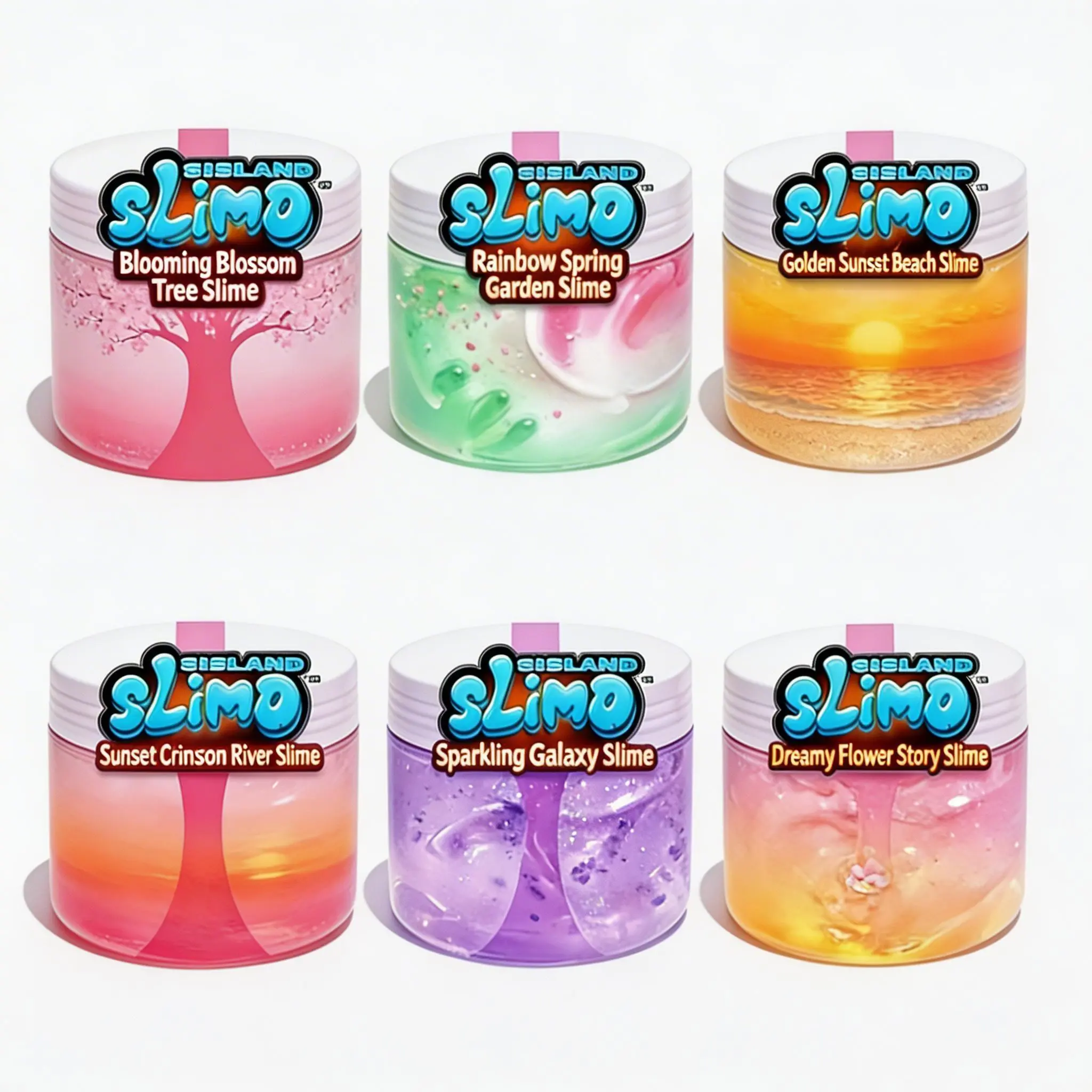  6-Color Marbled Bubble Slime kits