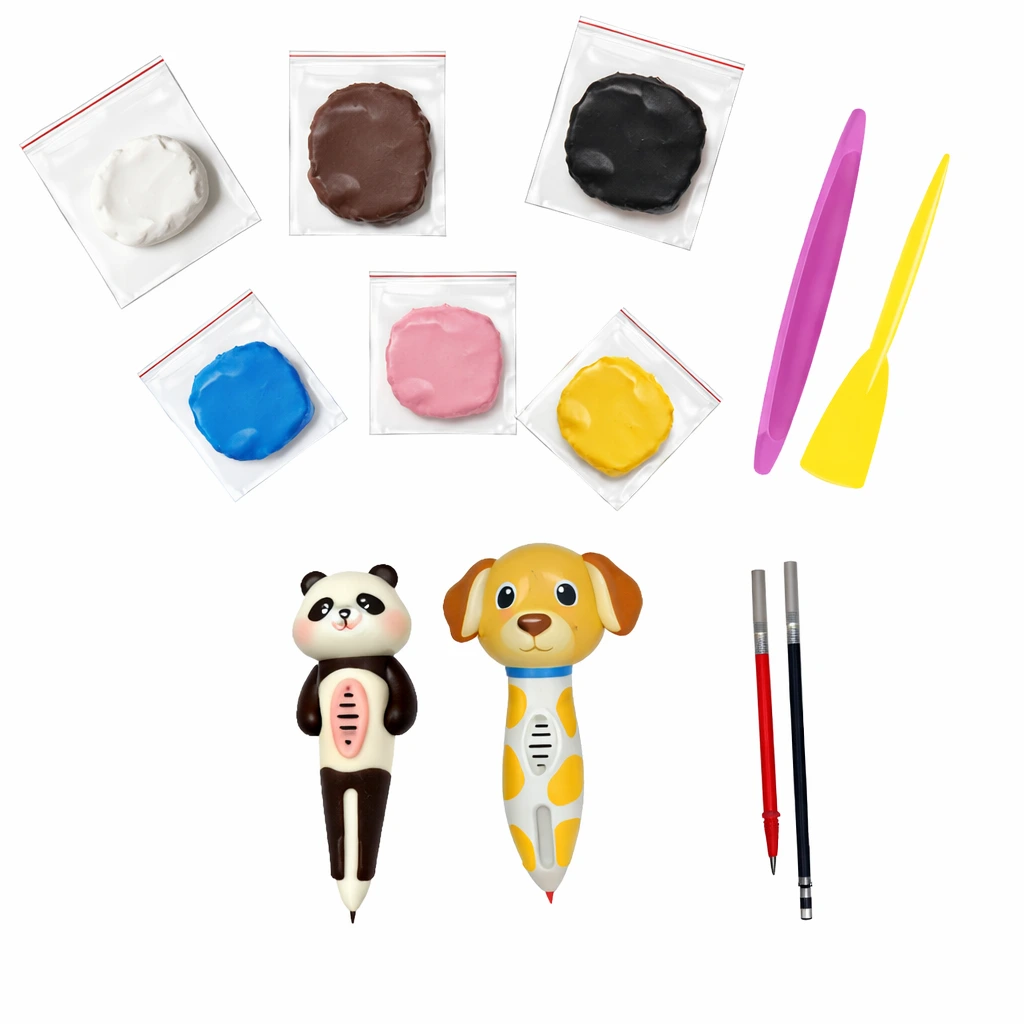 Kit Kerajinan Pena Tanah Liat Hewan DIY