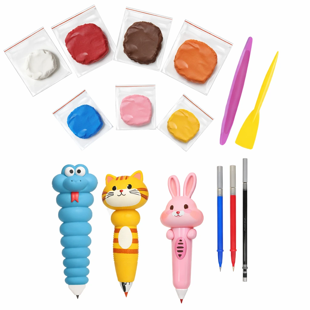 Cute DIY Animal Clay Pen Craft Kit 