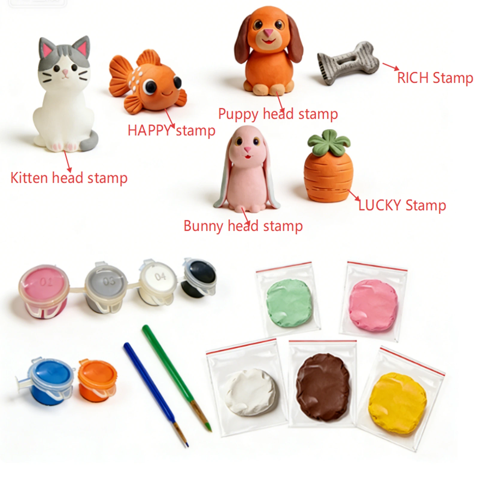 DIY clay stamp craft kit