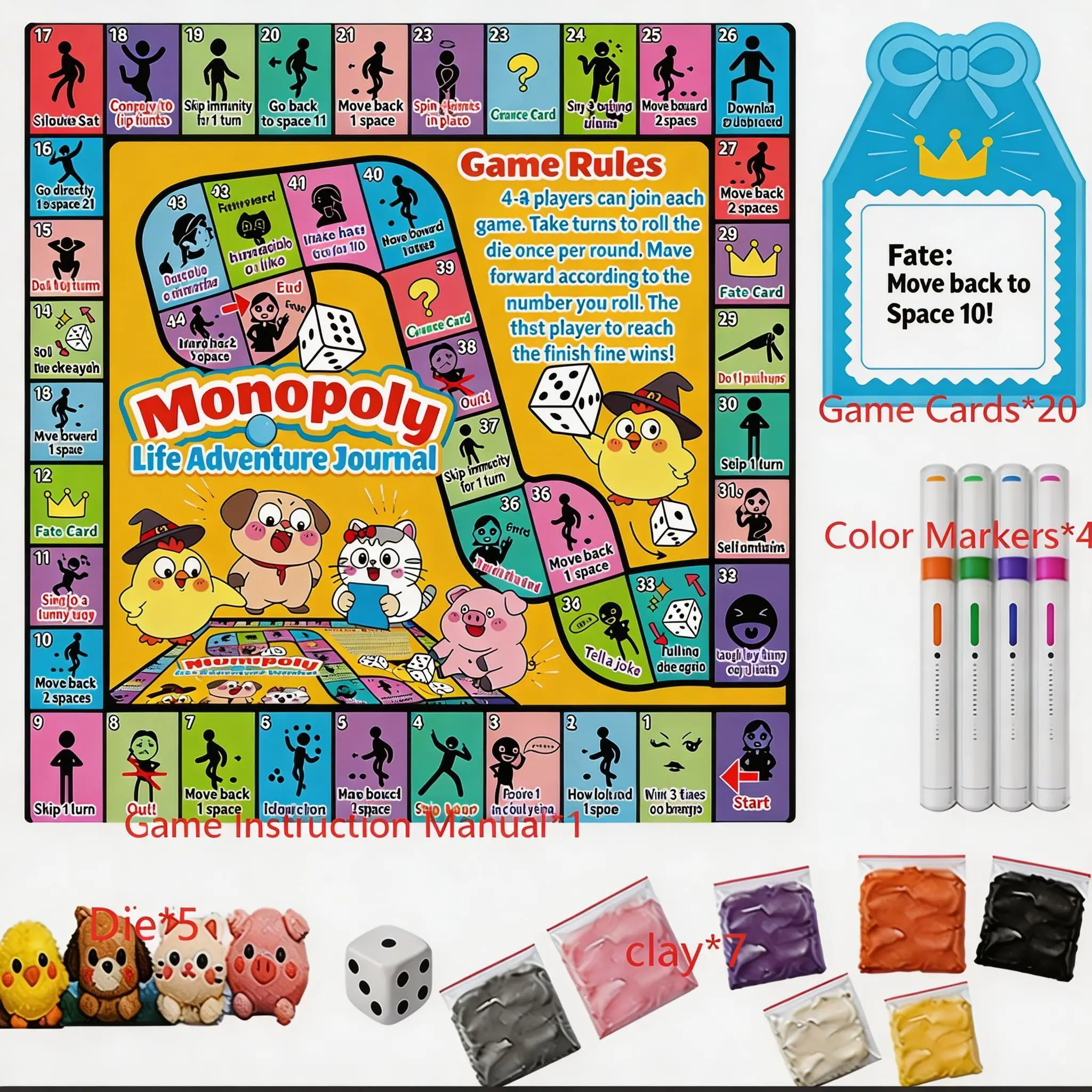 В комплект входит настольная игра в стиле «Монополия»