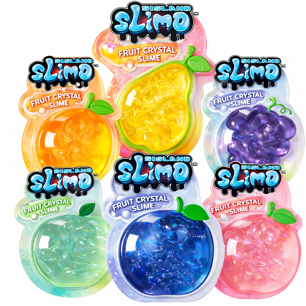 SISLAND フルーツ型容器 クリスタルクリアスライムキット 子供の創造活動用 1