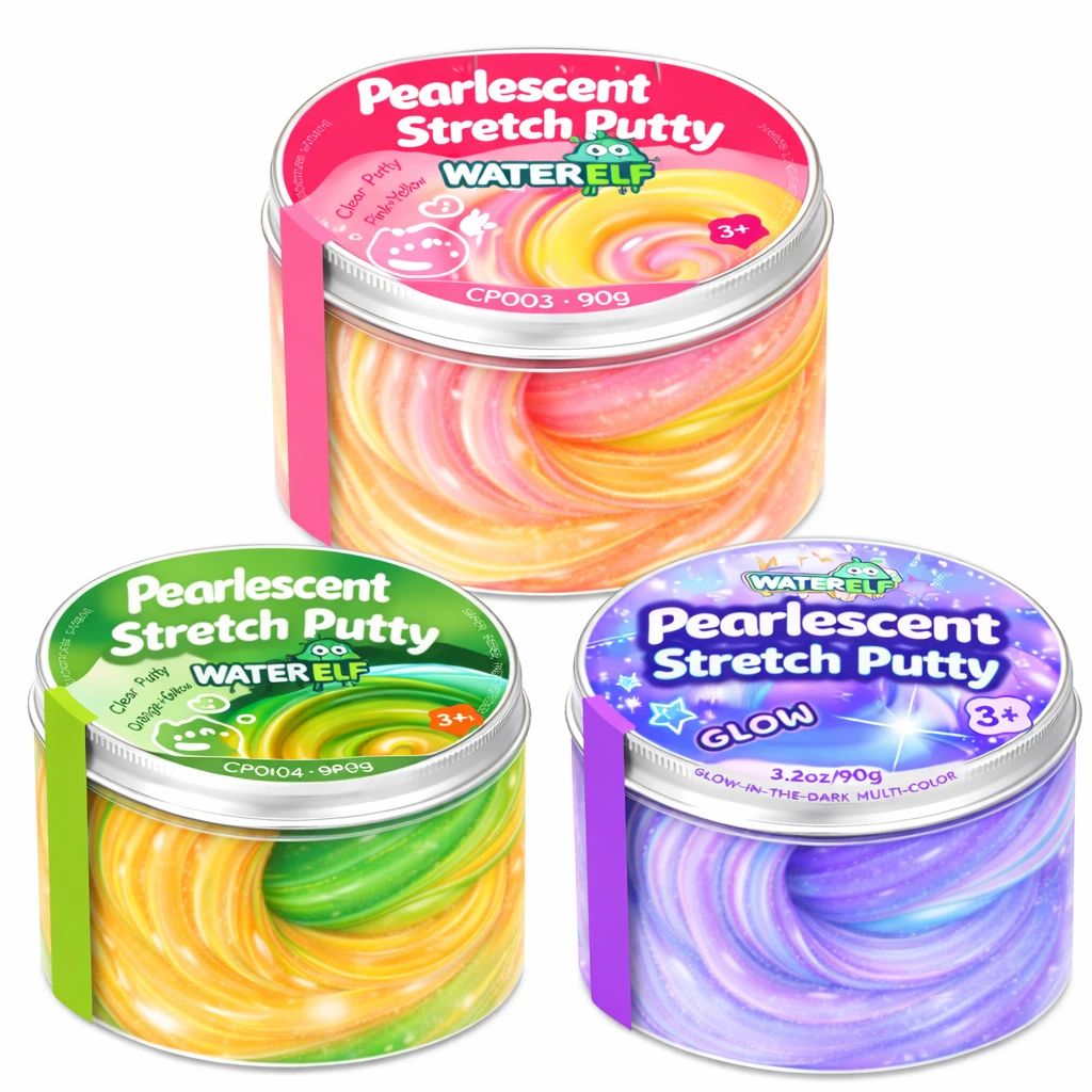 pearlescent putty slime toys set