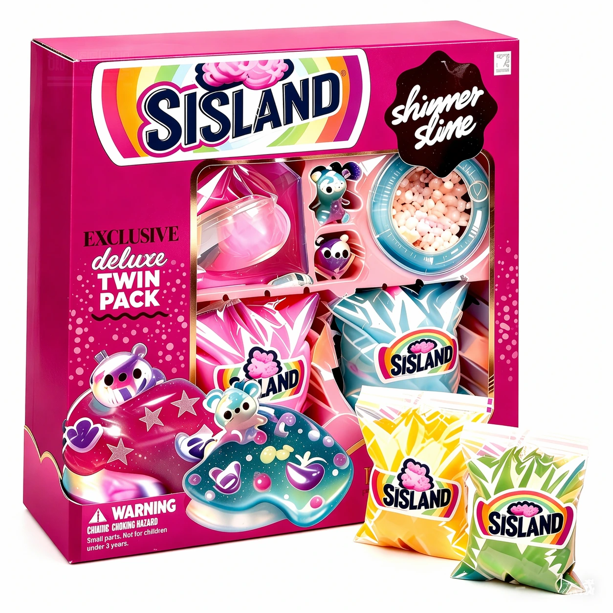 gift box set with cotton cloud slime and bread squeeze toys