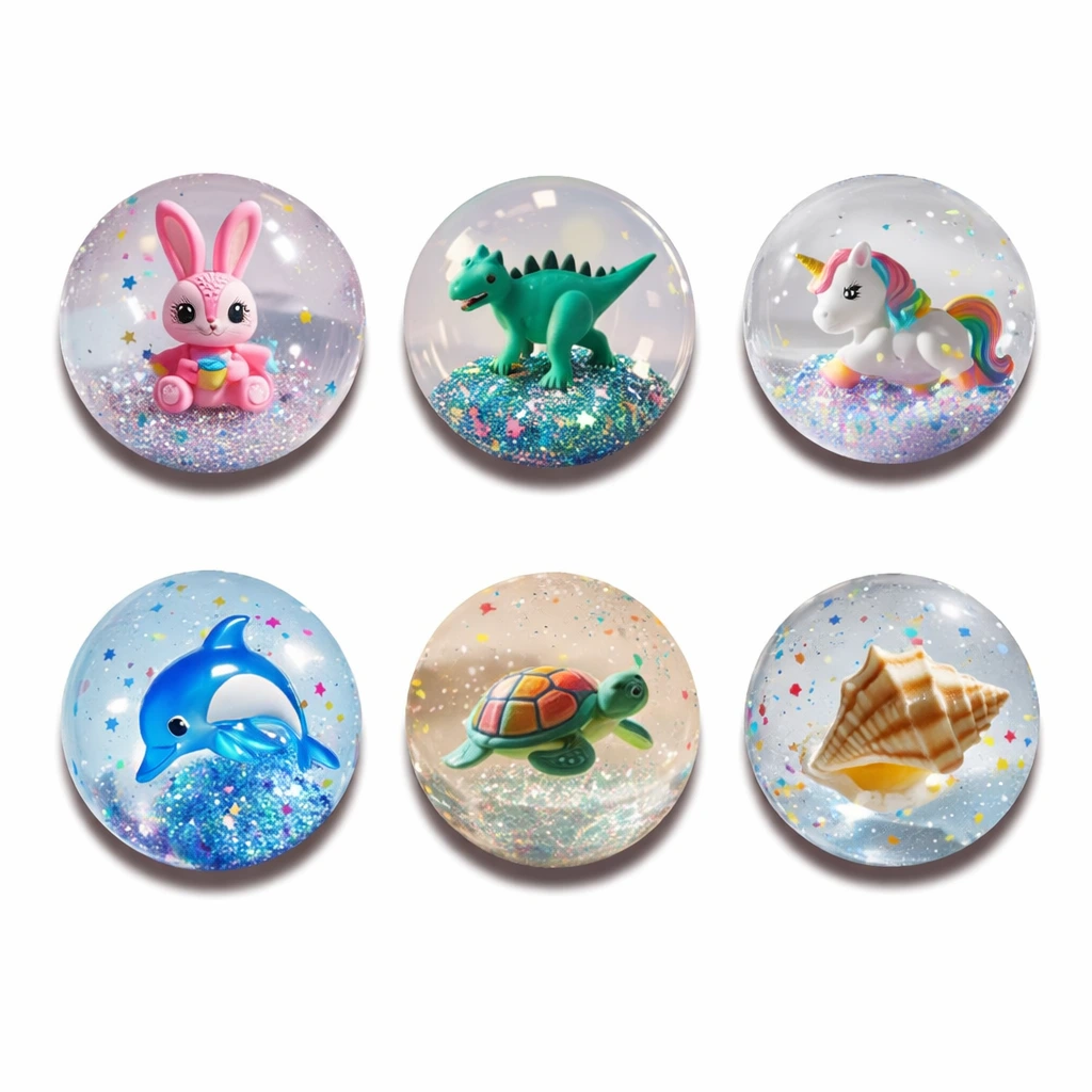 layered transparent luminous bouncing ball bulk set