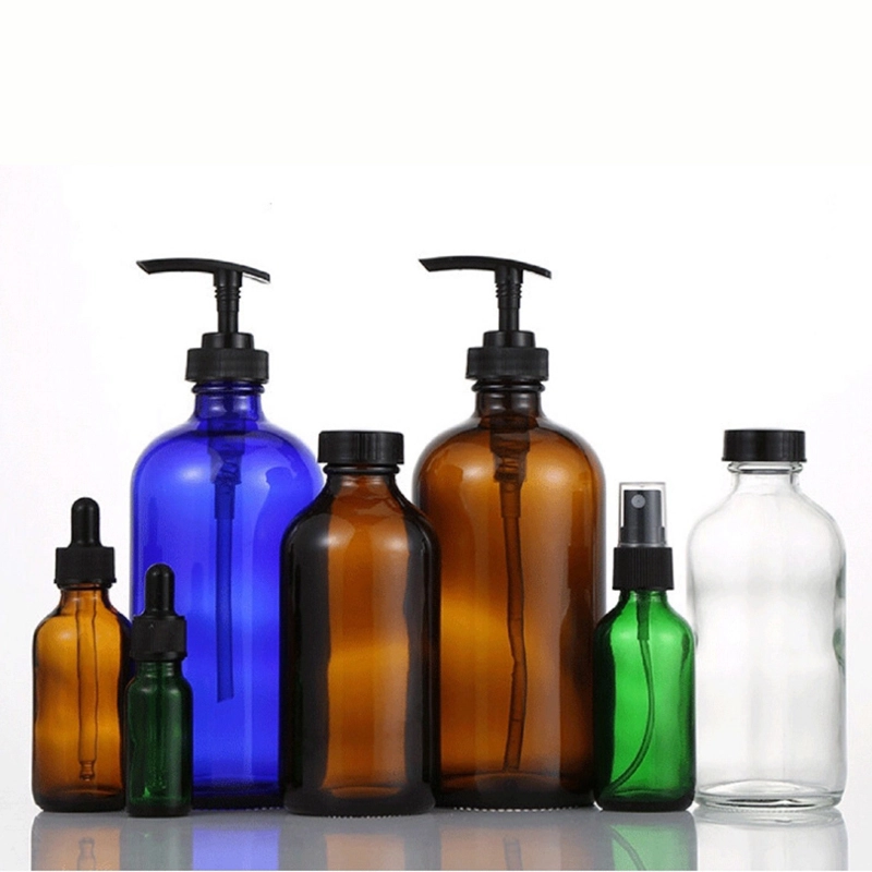 Boston Glass Bottle Round Shaped Soap Dispenser Bottle GB-01A 1