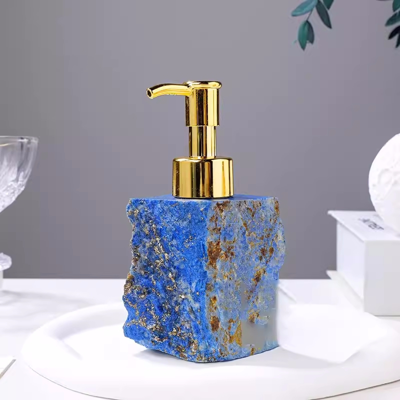 Bouteille en cristal de pierres précieuses naturelles, pompe distributrice vide de savon fait à la main CB-35B 1