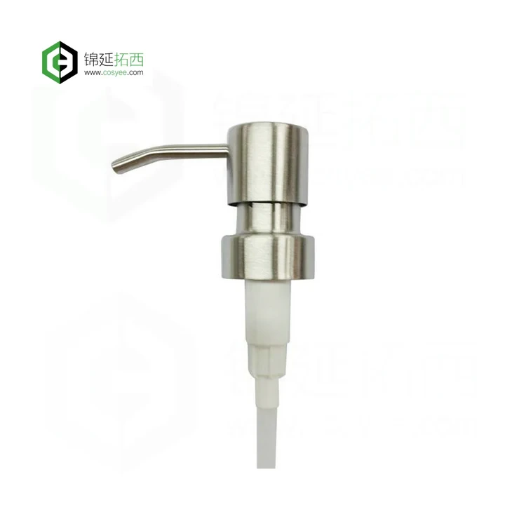 Silver Soap Pump Flat Top, Stainless Steel Lotion Pump 28/400 24/410 CB-04B 1