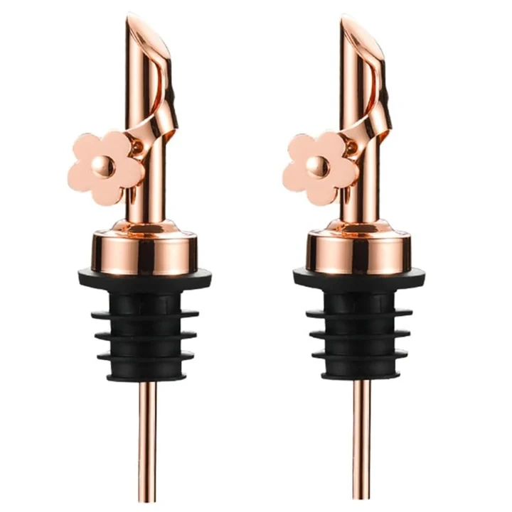 Flower Shape Rose Gold/ Silver/ Golden/Black Stainless Steel Big Output Wine Pourer 1