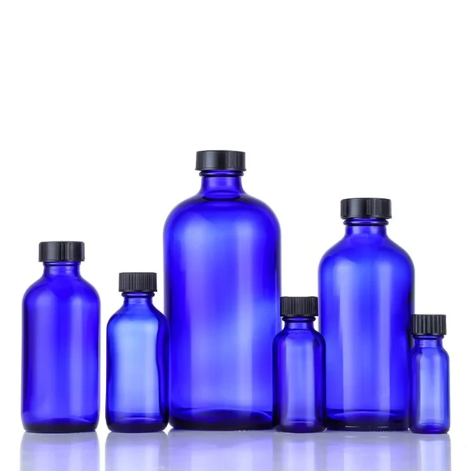 Blue Boston Glass Bottle Soap Dispenser, Blue Glass Bottle Sprayer 1