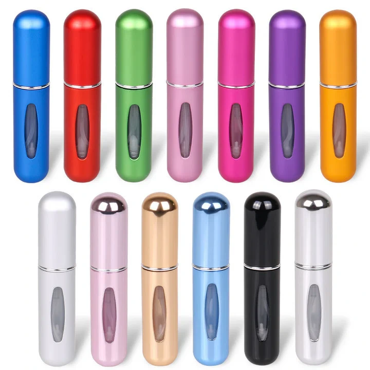 La botella de perfume de aluminio del fondo-relleno de 5ml modificó color para requisitos particulares 1