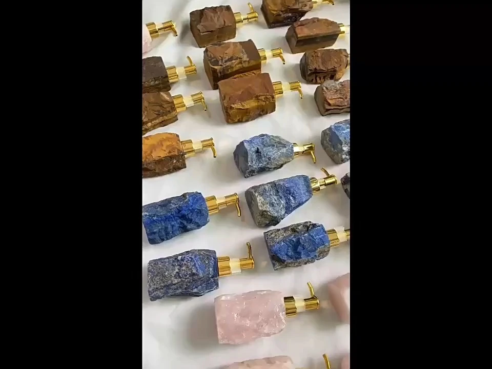 Natürliche Edelstein-Kristallflasche, handgemachte Seife, leere Spenderpumpe, CB-35B (2). 1