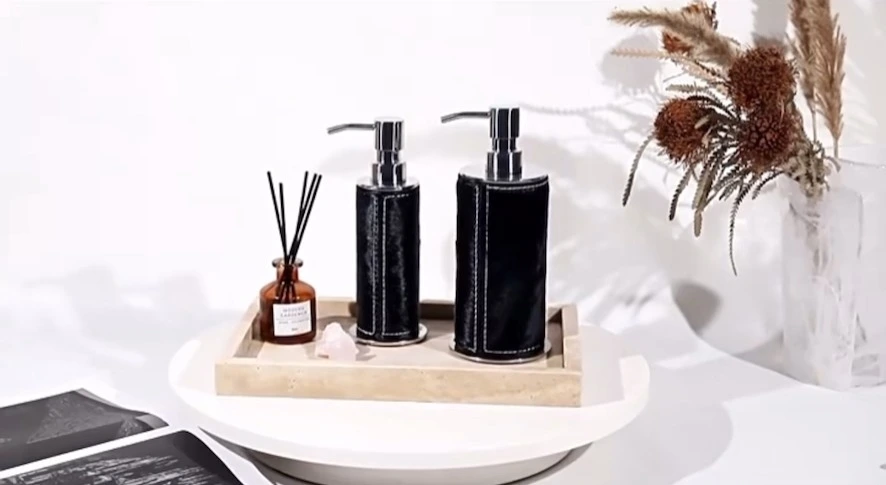 Stainless steel horse hair soap dispenser Hotel Villa body wash hand sanitizer press  kit HS-3 1