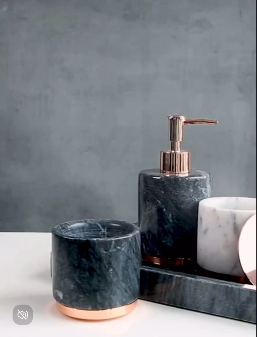 Unveil the Exquisite Black and White Marble Bathroom Ensemble MB-11 1