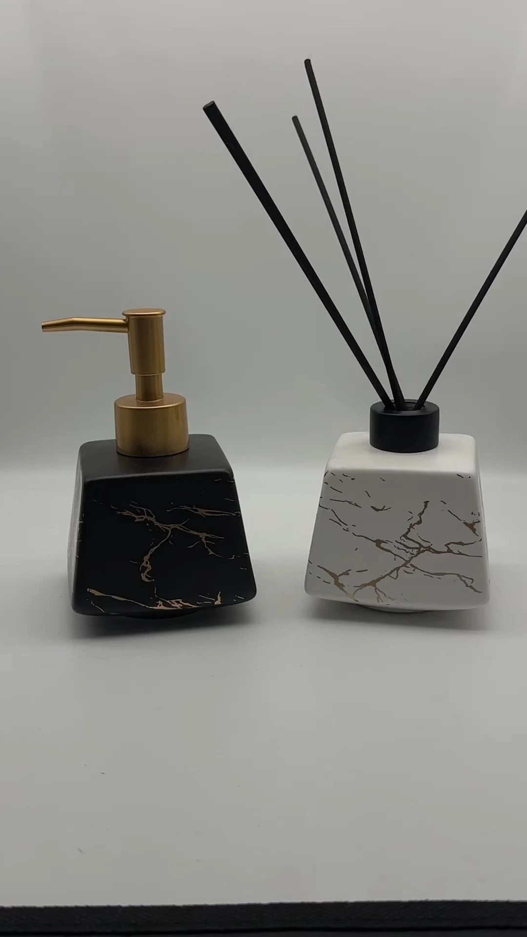 Gold print square ceramic dispenser emulsion press bottle CB-9 1
