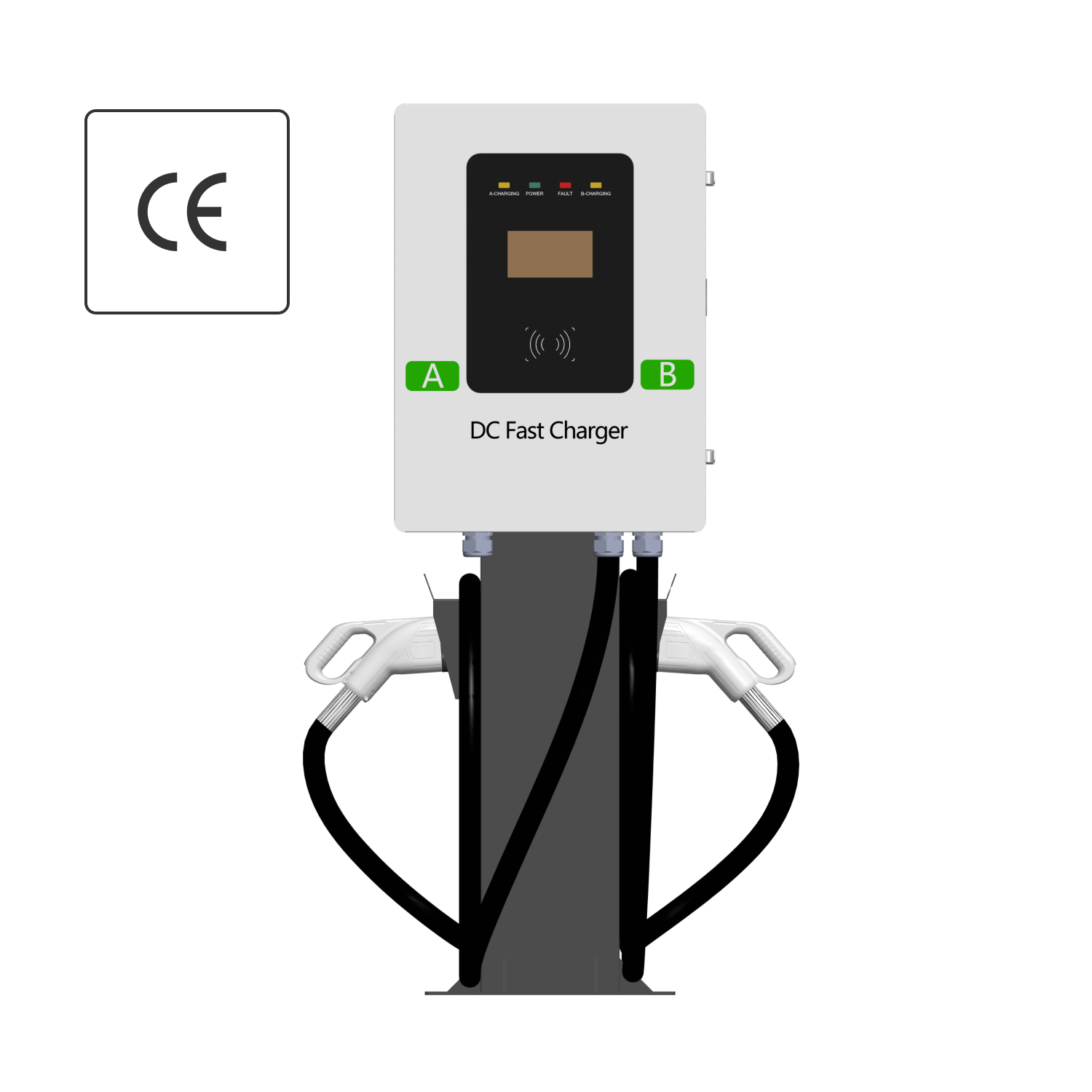 GB/T Column-mounted DC EV Charger 60kW Electric Vehicle OBC Fast Charging Pile Double Gun DC EV Charging Station 1
