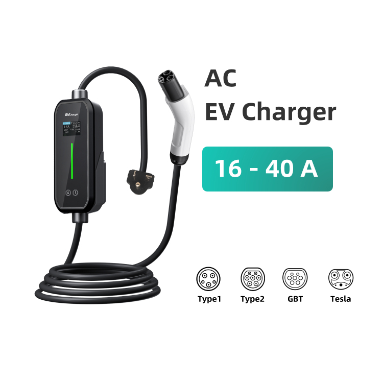 New 11kw Portable GBT Type 2 EV Charger for Tesla BYD Level 2 Home 400V 16A Electric Car Charger 3 Phase 22kw Output Power 1