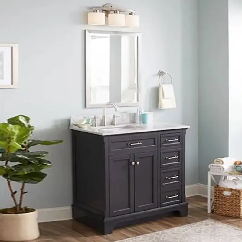 Custom Light Wood Vanity Bathroom Supernalway Furniture 4