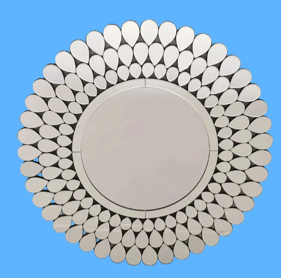 Supernalway Enterprise Brathroom Round Wall Mirror Silver Frameles Mirror 1