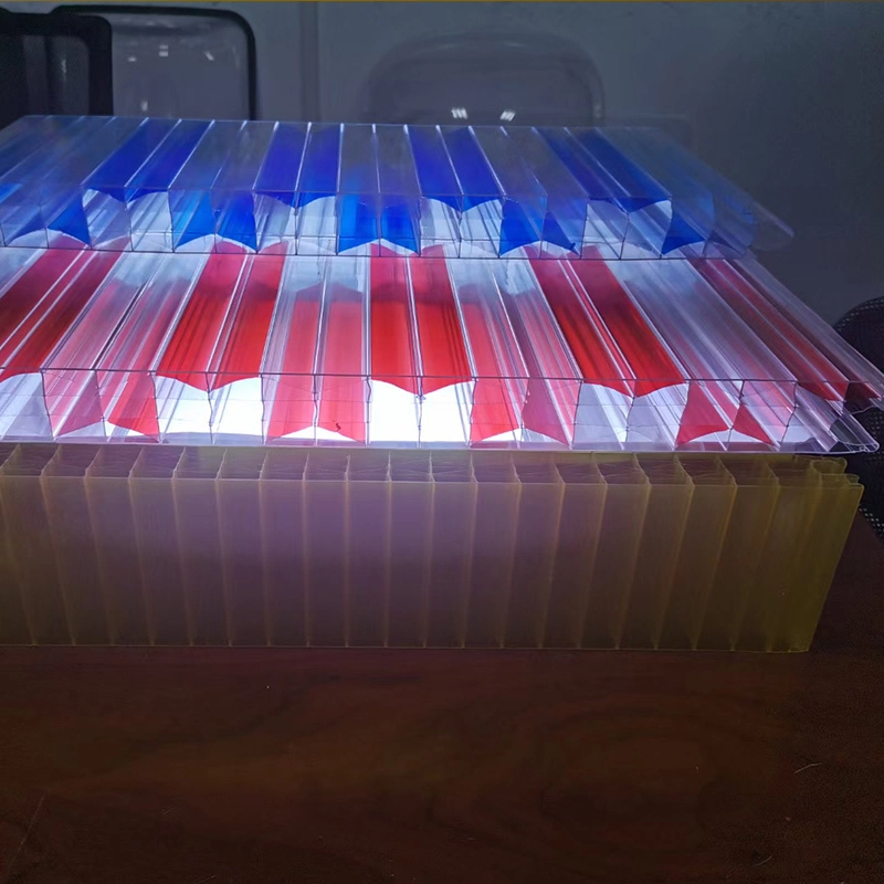 Amashidi odonga we-polycarbonate anombala anesakhiwo soxhumano sokuvikela i-Uv 3