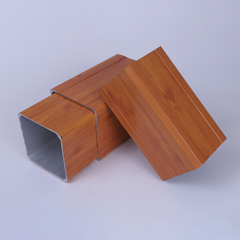 Tube en aluminium carré 6060-T66 Tuyau en aluminium rectangulaire Grain de bois Aluminium 11