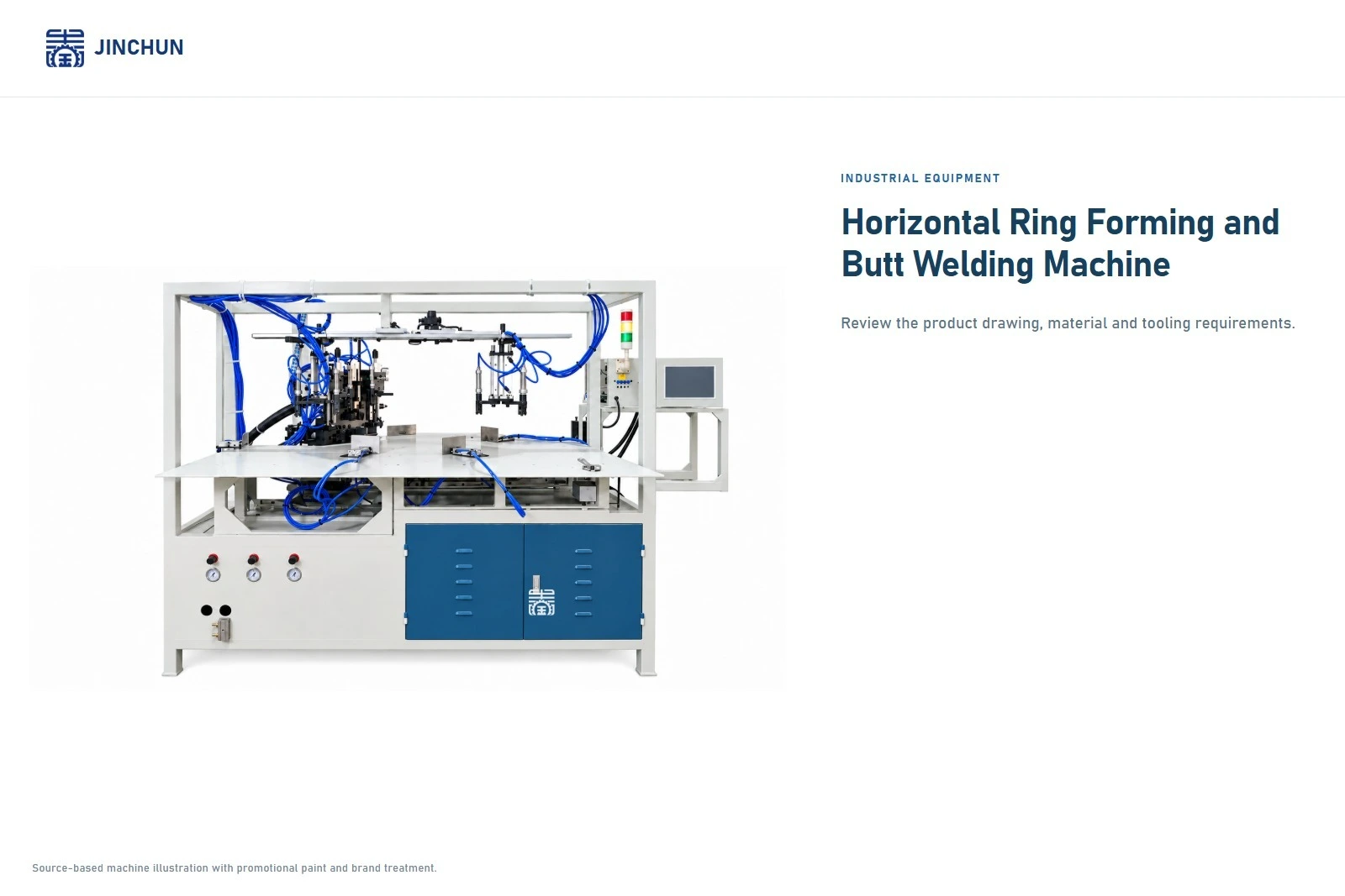 Máquina de conformado de anillos y soldadura a tope horizontal JINCHUN | Equipos industriales personalizados 1