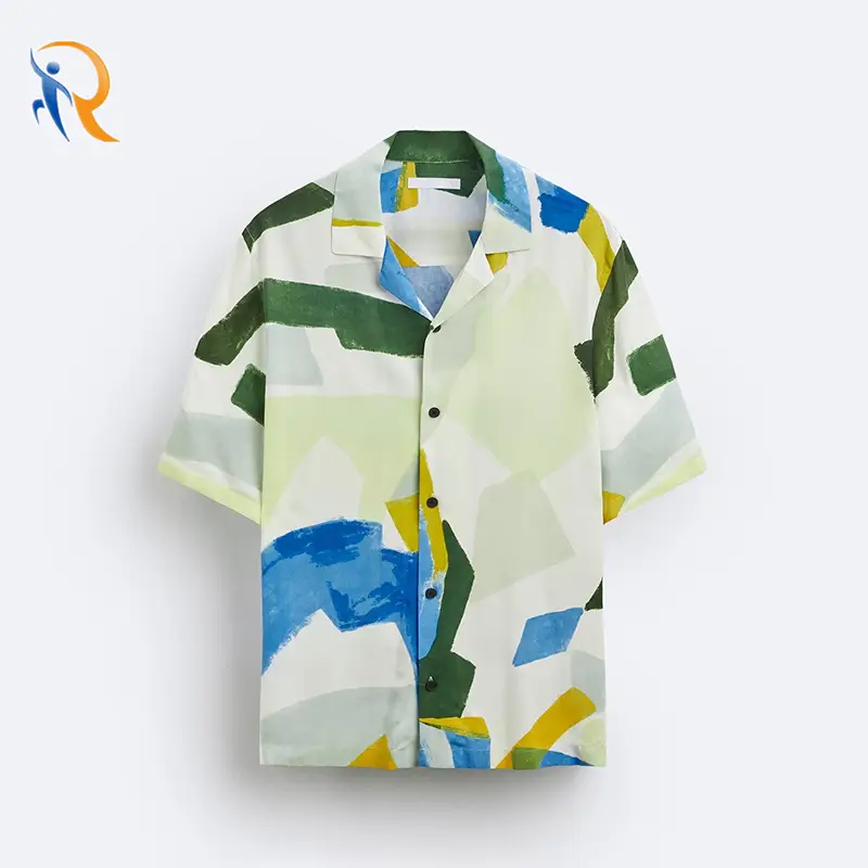 2024 New Fashion Multi-color Printed Street Style Short-sleeved Shirt for Men 1