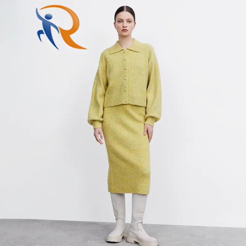 2024 Hot Selling High-quality Elastic Waist Colorful Knitted Fashionable Skirt for Women 1
