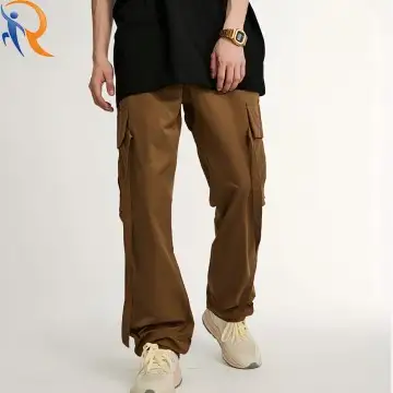 2024 New Fashion Trendy Wear Mens Cargo Pants Customized Logo 100% Cotton Soft Cotton Loose Mens Cargo Pants With Multiple Pockets-1715831255311254 1