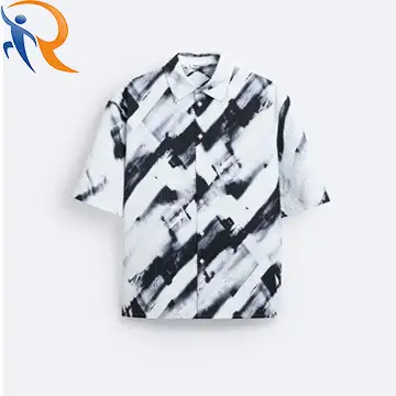 2024 New Fashion Irregular Digital Pringting Pattern Mens Daily Casual Shirts 1