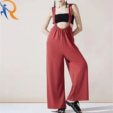 2024 أزياء حزام قابل للتعديل Bowknot عاريات الحمالات مطوي الخصر واسعة الأرجل حللا 1