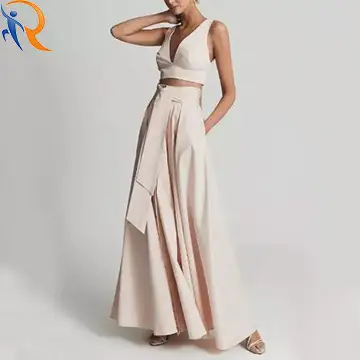 2024 Fashion Neutral High Waist Cotton Blend Maxi Skirt In Nude-1719546201646249 1