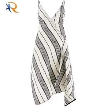 2024 New style simple random stripe dress backless dress spaghetti strap dress 1