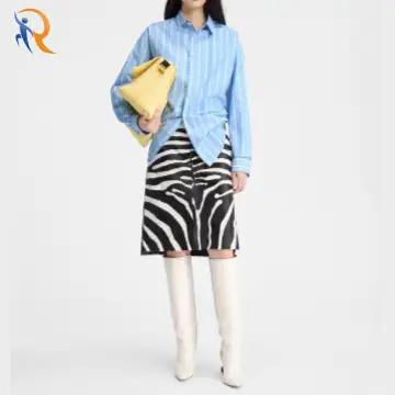 OEM LIGHT BLUE  CHIN STYLE STRIPED JACQUARD SHIRT 1