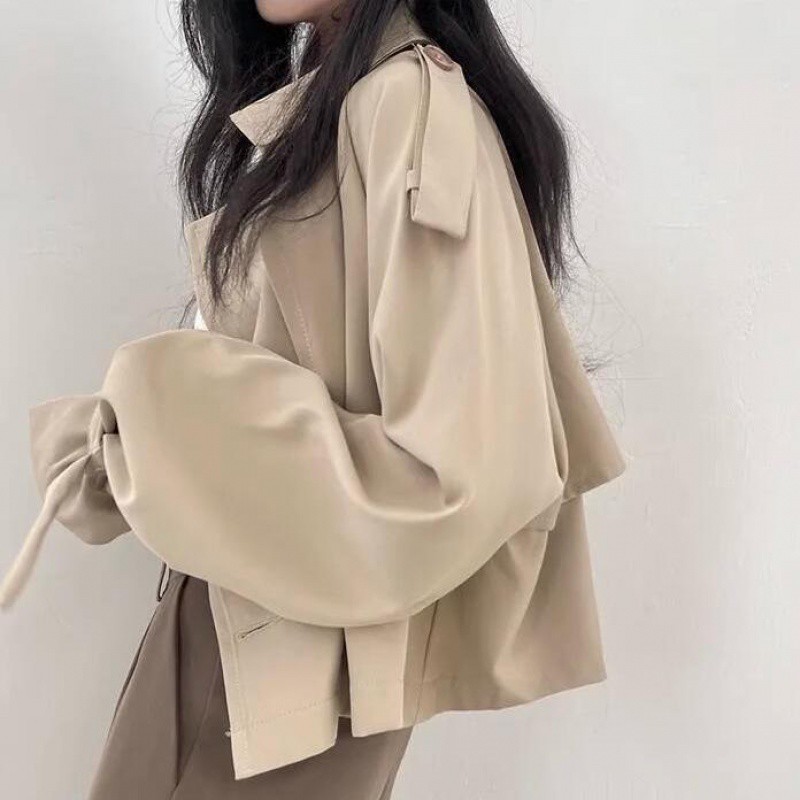 Maillard Personality Scropped  Spring Autumn Loose jacket Casual Slimming Blouse 5