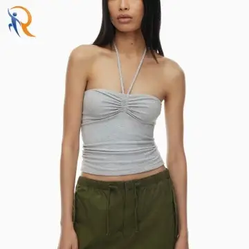 chill mila halter top Stretch-cotton jersey halter top 1