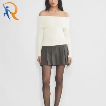 topaz sweater Organic cotton and cashmere off-the-shoulder sweater 1