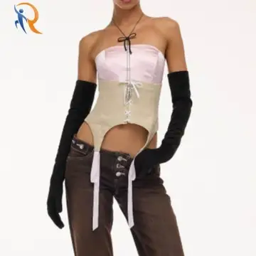 Short Strapless Bustier WIth Bow Tie in PINK 1