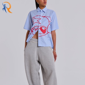 Stereo Stripe Shirt Front yoke pocket detail  boxy fit 1