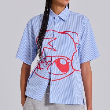 Stereo Stripe Shirt Front yoke pocket detail  boxy fit 2