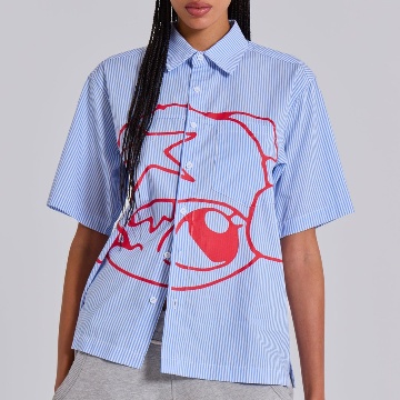 Stereo Stripe Shirt Front yoke pocket detail  boxy fit 3
