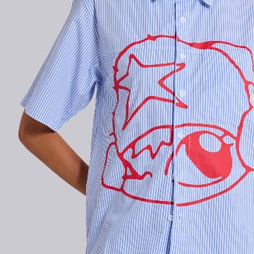 Stereo Stripe Shirt Front yoke pocket detail  boxy fit 4