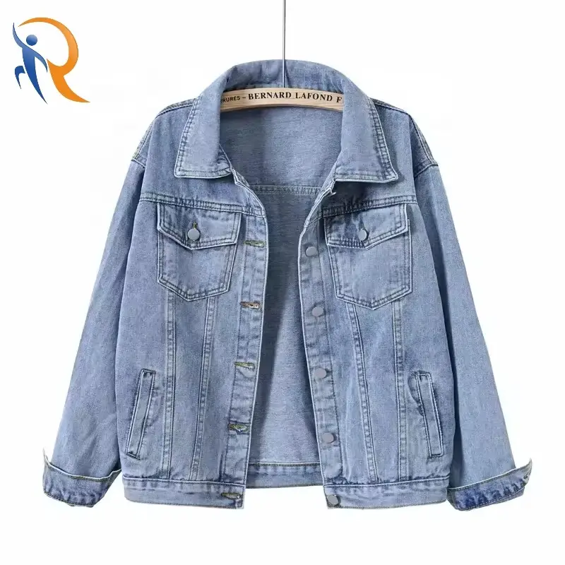 Autumn Women Casual Loose Fit Button Up Denim Outwear Jacket 1