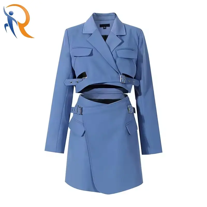 Fashion Design Suit Jacket High Waist Skirt One Piece Blazer Dress 1