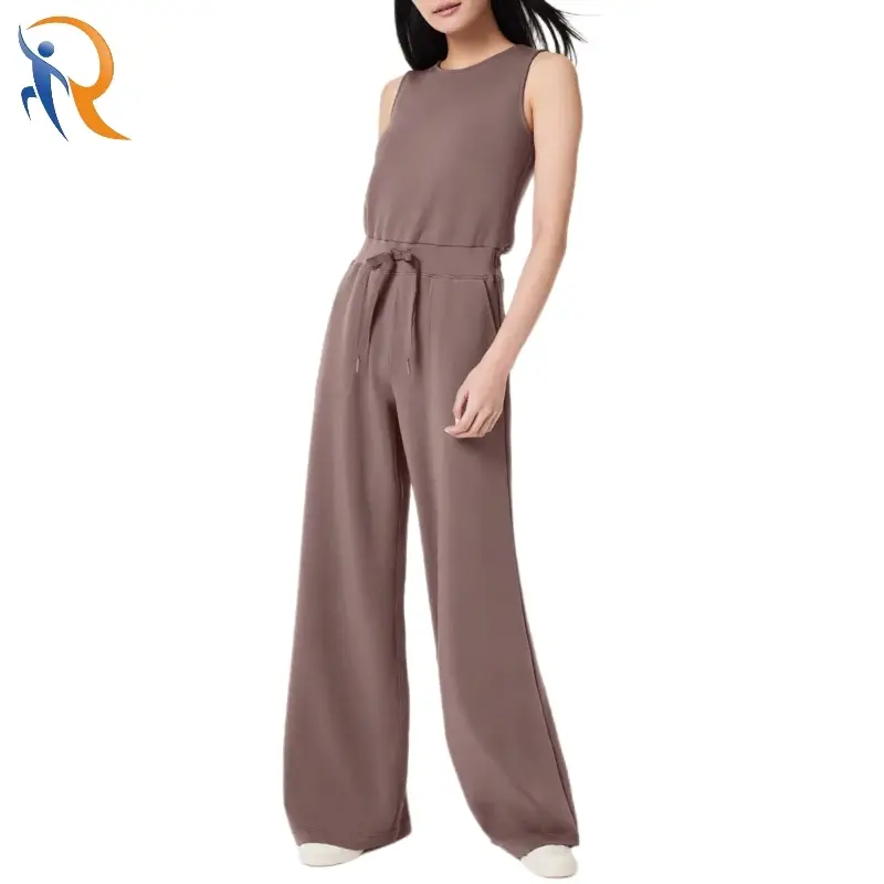 Solid Sleeveless Loose Leg Casual Jumpsuit 1