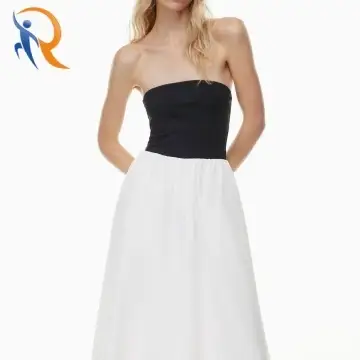 fluid dress Fit-and-flare cotton midi dress with Contour bodice crisp feel 1