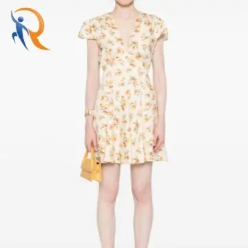 Dianne floral-print dress short sleeves flared thigh-length 1