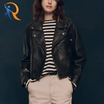 The Perfect Leather Jacket in Worn Black 1