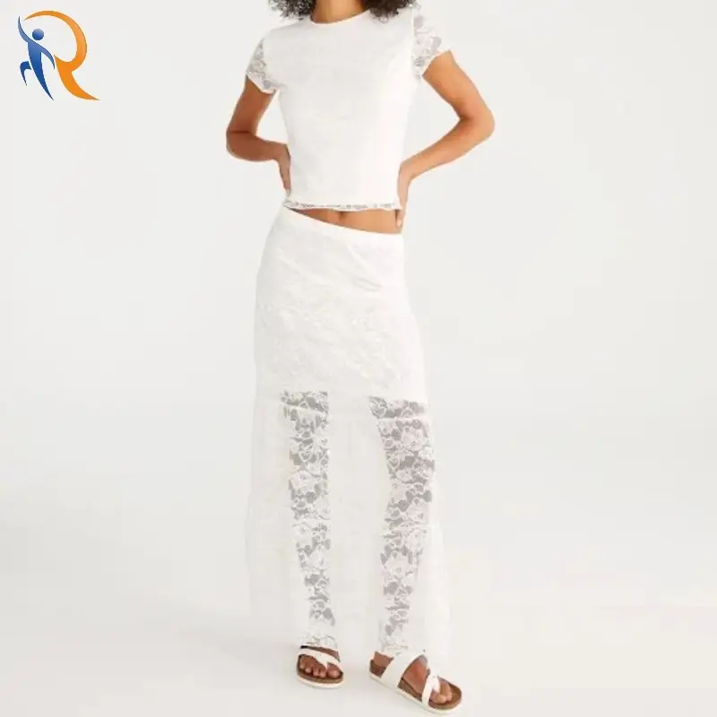 White Lace Maxi Skirt 1