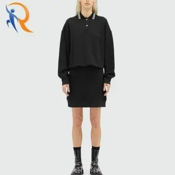 Jersey polo dress  long sleeves in regular fit 1
